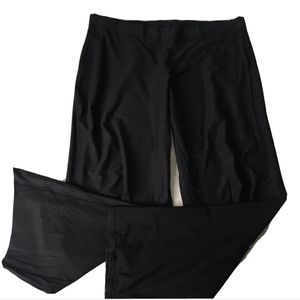 Eileen Fisher black pants pull on large comfy stretch no pockets straight leg